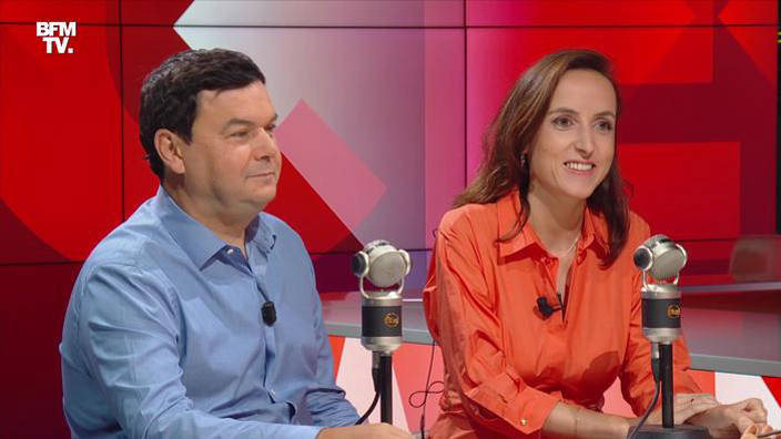 Julia Cagé et Thomas Piketty face à Apolline